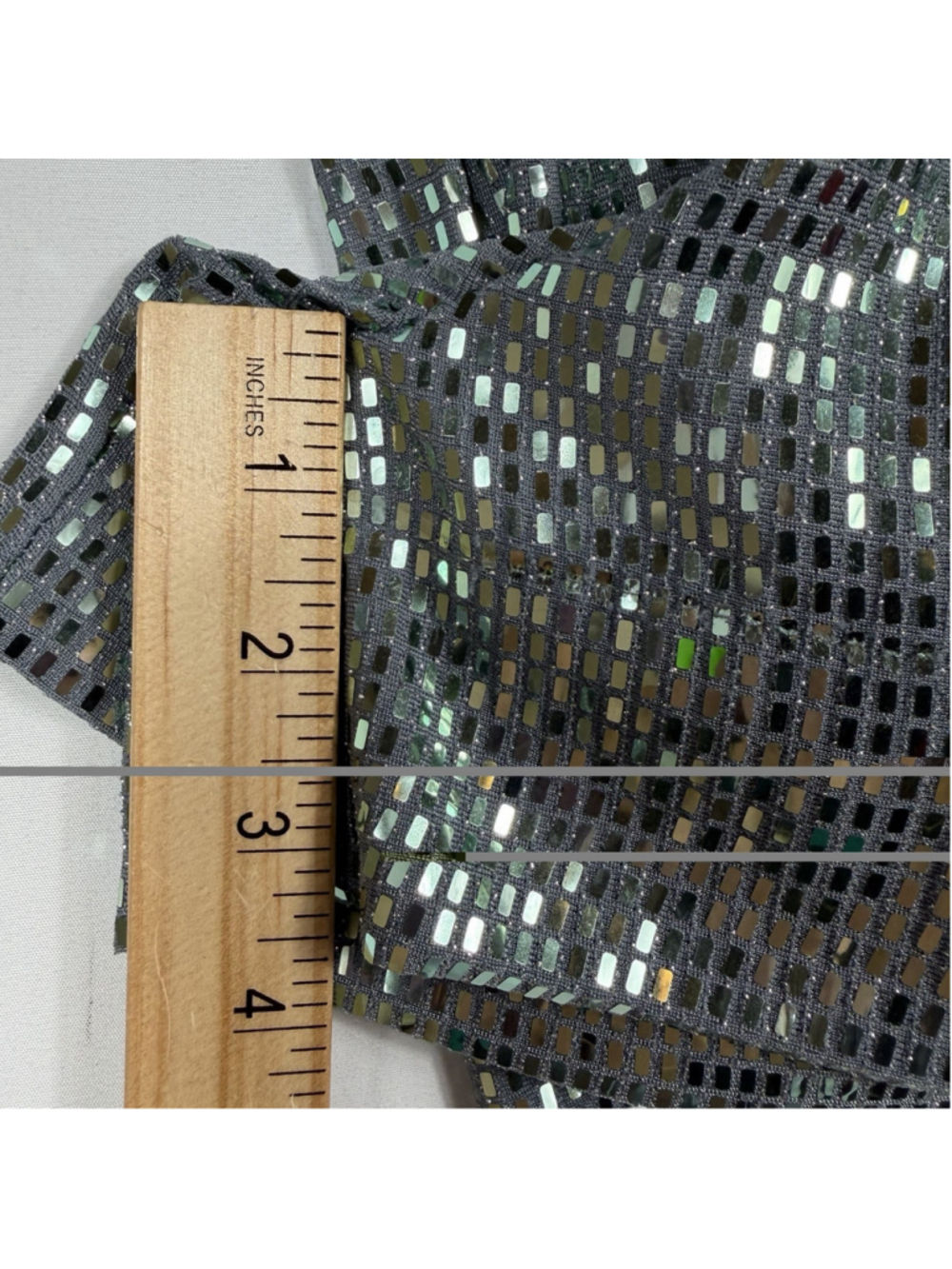 Queen of Sparkles Blue Shiny Pleated Metallic High Waist Women Shorts Size Small - Picture 8 of 10